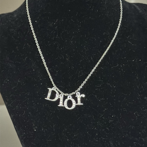 Authentic Cristian Dior silver with rhinestone choker - Picture 7 of 14